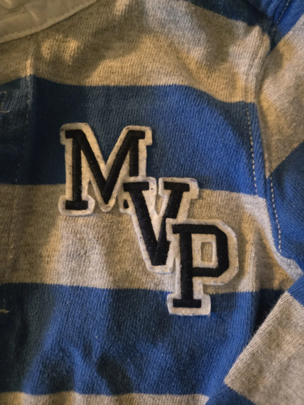 Carter's Blue, Gray and White Striped Polo Shirt
